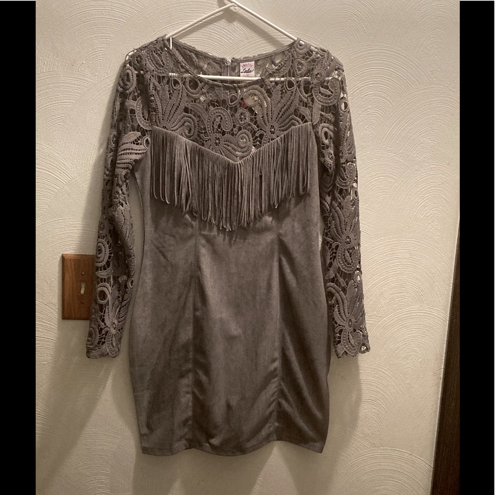 NWT Selfie Leslie Gray Hip Hugger Mini Dress-SizeM